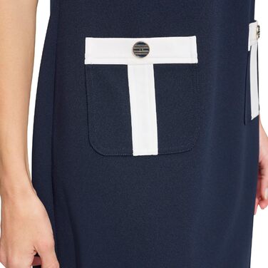 Сукня Tommy Hilfiger жіноча з креп-шифону, логотип, емаль, ґудзики, кишені, колір Sky Captain/Ivory