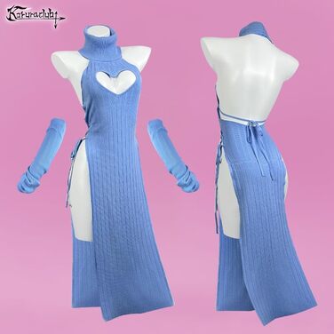 Костюм Чонгсам KORURACLUB Love: Преміум якість, Cosplay, білий/чорний, S-M (блакитний)