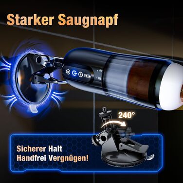 Електричний секс-іграшка PRONFANS для чоловіків: мастурбатор, вібрація, ротаційний механізм, 10 функцій, пеніс-насос, Blowjob