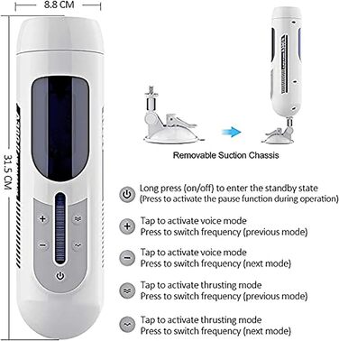 Електричний мастурбатор для чоловіків з телескопічними режимами - секс-іграшка преміум-якість