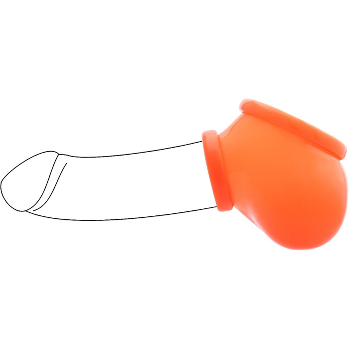 Латексний пеніс-чохол TOYLIE неоновий помаранчевий - Пеніс-чохол з кільцем 3,5 см (розтяжний) на стеблі та мошонці - Зроблено в Німеччині