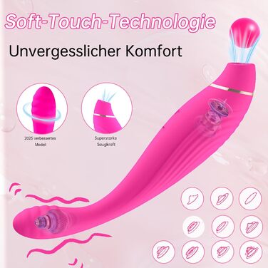 Набір вібраторів для жінок PLNTLE: секс-іграшки з 10 режимами вібрації та 10 режимами сукції, тихий, водонепроникний (IPX7), для пар та одиночок