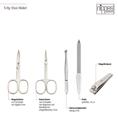 Манікюрний набір nippes Solingen Vintage, 7 предметів, натуральна шкіра корови, Made in Germany