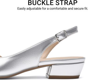 Жіночі сріблясті туфлі-балетки Dream Pairs з відкритим задником (Slingback), розмір 40 EU