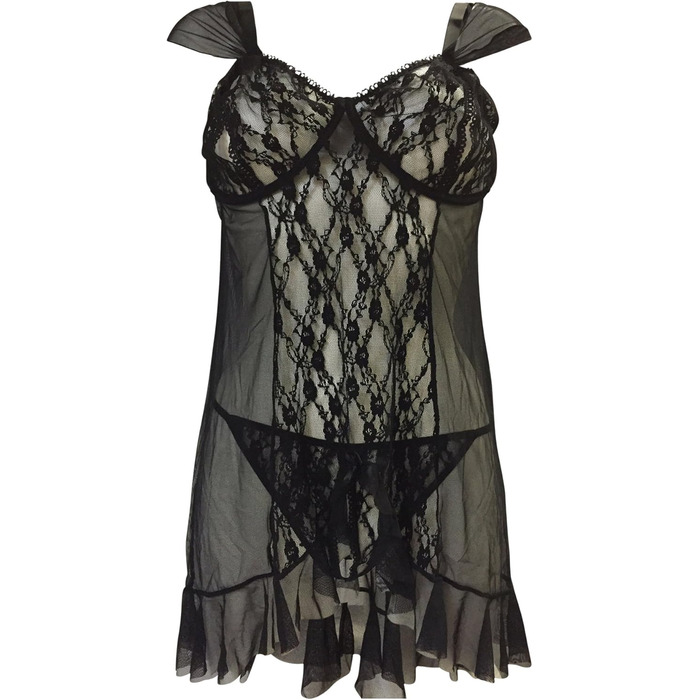 Чорна babydoll Bianca з G-String, розмір XXXL - SoftLine Collection