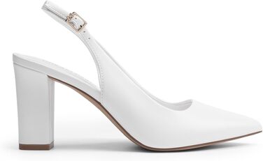 Жіночі туфлі-човники Dream Pairs на підборах з відкритою п'ятою (slingback), білі, розмір 39 EU