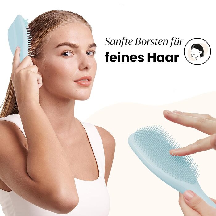 Щітка для волосся Tangle Teezer Ultimate Detangler для вологого та сухого волосся, розплутувальна для густого, кучерявого та довгого волосся, синя (для тонкого та чутливого волосся)