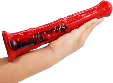 Аналдильдо Roluck 27 см для чоловіків та жінок: стимулятор G-точки, масажер простати, анальний секс-іграшка (червоний + чорний)