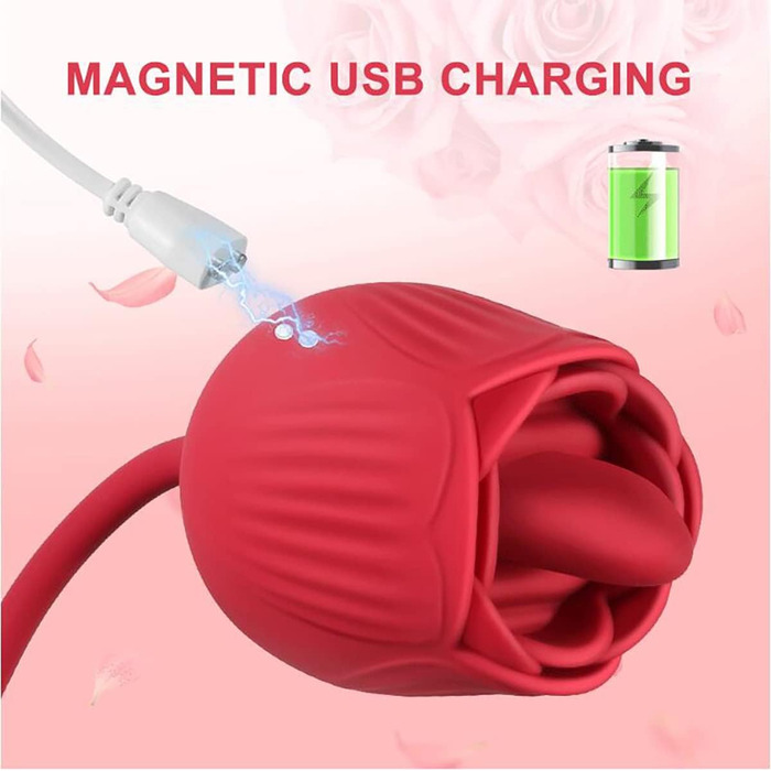 Вібратор Doppelkopf 3-в-1 з функцією імпульсу, 10 режимів лизання та 10 телескопічних режимів для жінок, водонепроникний, електричний стимулятор G-точки та клітора, еротична іграшка для жінок та пар (червоний)