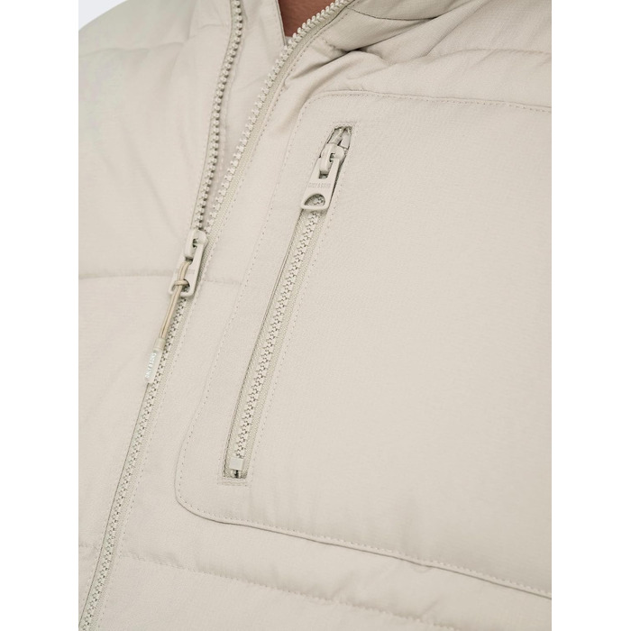 Чоловічий стібаний жилет Only & Sons Onsjake Quilted Vest Otw, сріблястий