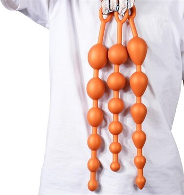 Анальні кульки з силікону Axcroo Extra Langer: набір з 6 кульок, стимулятор простати, анатомічний дилататор для жінок та чоловіків (42 см)