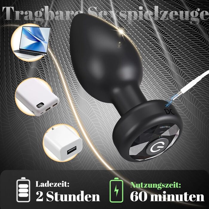 Анальний плагін для жінок та чоловіків: вібратор з пультом керування, силіконовий, 10 режимів