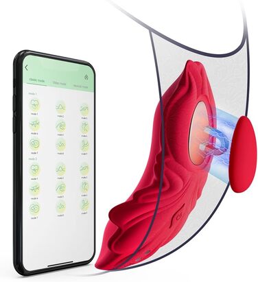 Вібратор для жінок 3 в 1 з Bluetooth, керуванням через додаток, 10 режимів вібрації, для стимуляції клітора та G-точки, портативний