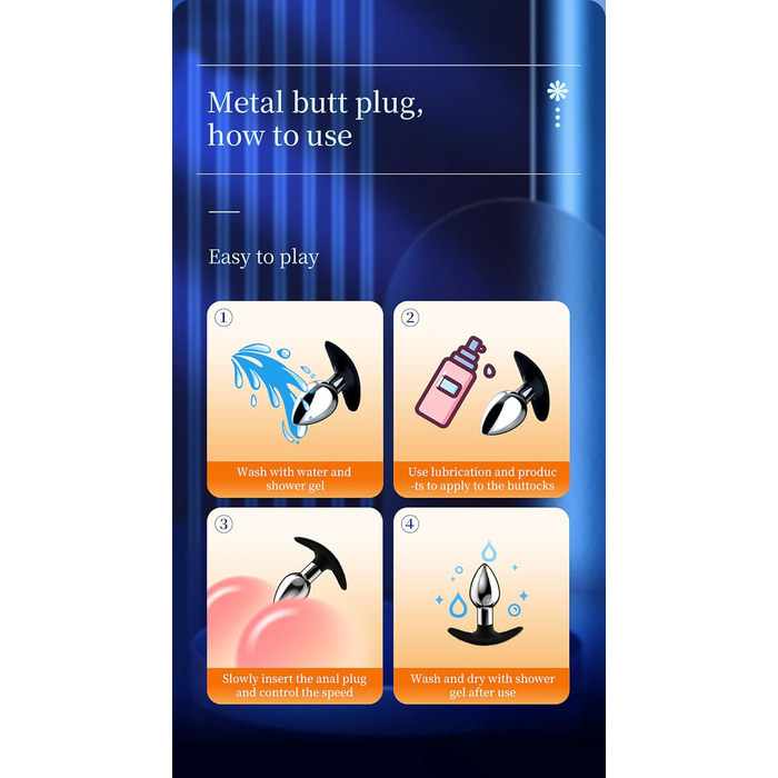 Анальний плагін для жінок з кулькою всередині – металевий батплъг для інтенсивних відчуттів, секс-іграшка для пар та початківців LZYLWC (S+L)