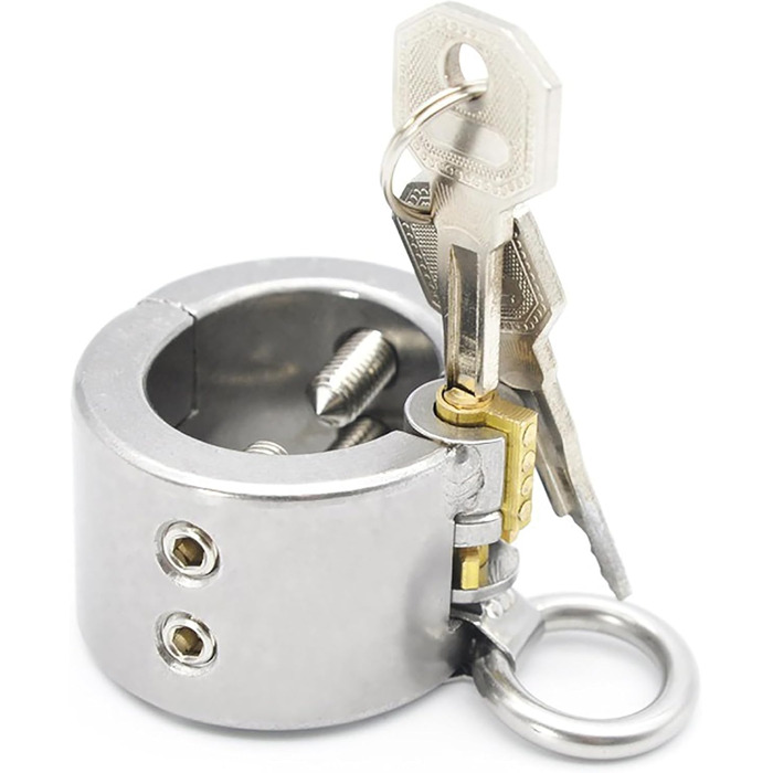 Сталевий кільце для яєчок з 4 знімними шипами CBT, замками та металевим ланцюгом. Підвіска для яєчок, бондж, кільце для статевого члена. Іграшки для дорослих для чоловіків, срібло, комплект