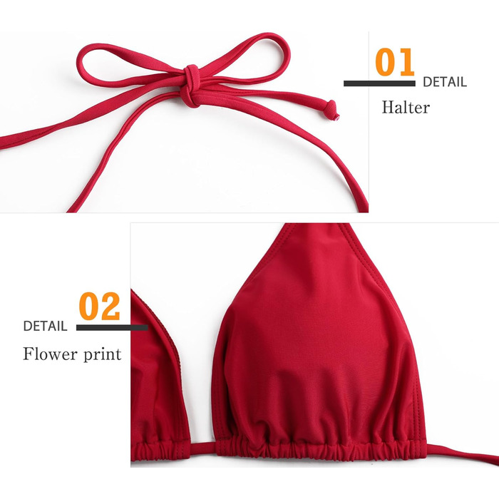 БІКІНІ СЕКСІ: Комплект двочастинний з V-подібним вирізом, трикутник, низька талія, червоний, XXL