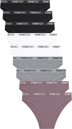 Набір трусів FINETOO з бавовни (5 шт.) для жінок: спортивні, комфортні, кольорові. Розміри S-XL