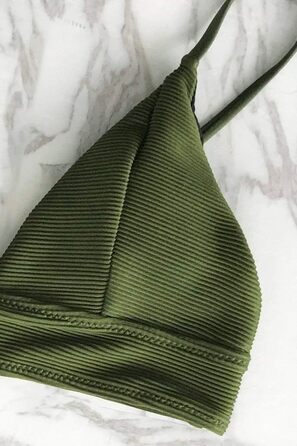 Бікіні CUPSHE Crossover Bustier з високою талією, оливково-зелений, елегантний роздільний купальник