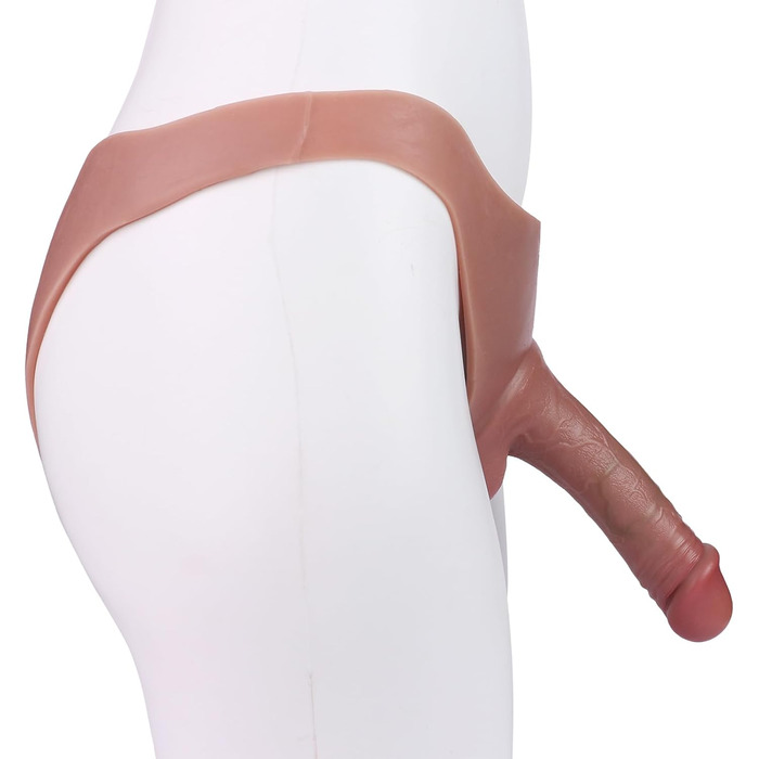 Стрінґ з кільцем для пеніса з порожнистою оболонкою – силіконовий дільдо-шкарпета для жінок та чоловіків – реалістичне подовження пеніса у вигляді трусиків з внутрішнім дільдо – секс-іграшка для пар, екстремальна