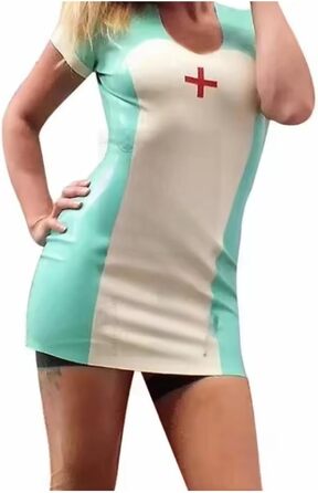 Сукня з латексу CHBYUOMLJIK з червоним хрестом, чоловіча, на блискавці, з короткими рукавами