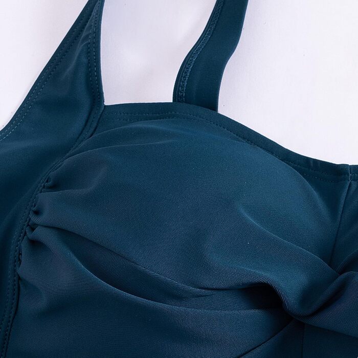 Купальник суцільний жіночий Monokini з регульованими бретелями, темно-зелений, розмір XL
