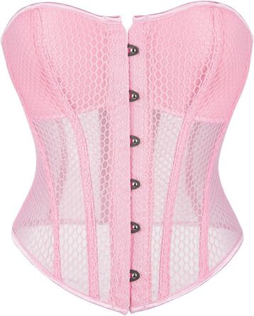 Корсет Даен Корс, кісточка, Overbust, тренажер для талії, корсаж, бюстгальтер, великі розміри, шнурівка, корсет для талії, бодішейпер, корсаж, великий розмір, над грудьми, зелений (рожевий, S)