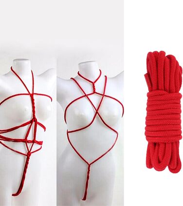 Набір для БДСМ: мотузки, наручники, петиші, маски, петиші, пару (червоний та чорний)