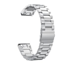 Сталевий металевий ремінець для Garmin Fenix 7, 7S, 7X, 6X, 6 Pro, 5X, 5, 3HR, Epix — 22мм, Easyfit, колір агат