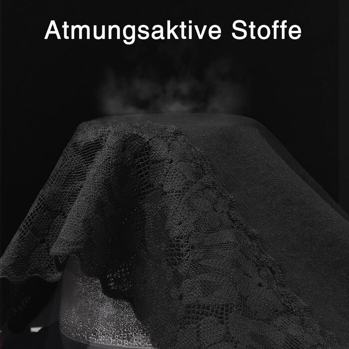 Сліпески жіночі бавовняні Wealurre, 5 шт. (3XL, чорний) з мереживом, жіноча білизна