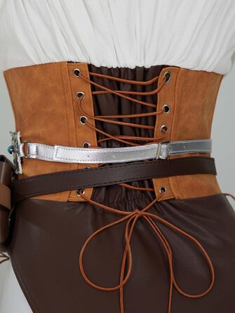 Костюм для косплею Mobbunny: сексуальний боді з поясом, рукавичками та сумкою, середньовічний стиль, Halloween, коричневий