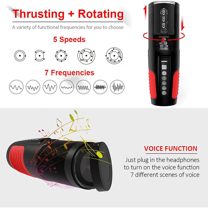 Електричний секс-іграшка для вагінального секса з 7 телескопічними та ротаційними режимами