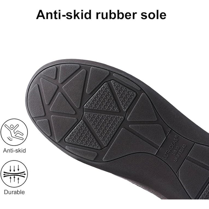 Чоловічі домашні капці ULTRAIDEAS з ефектом пам'яті (Memory Foam), дихаючі в'язані тапочки з протиковзаючою гумовою підошвою, сірі, розмір 43 EU