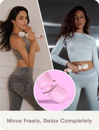 JOYANY Масажер для тіла – 3 години роботи від акумулятора, тихий та потужний мотор, водонепроникний, функція пам'яті, 20 режимів вібрації, 8 швидкостей – набір силіконових вібраторів для розслаблення м'язів (фіолетовий, рожевий)