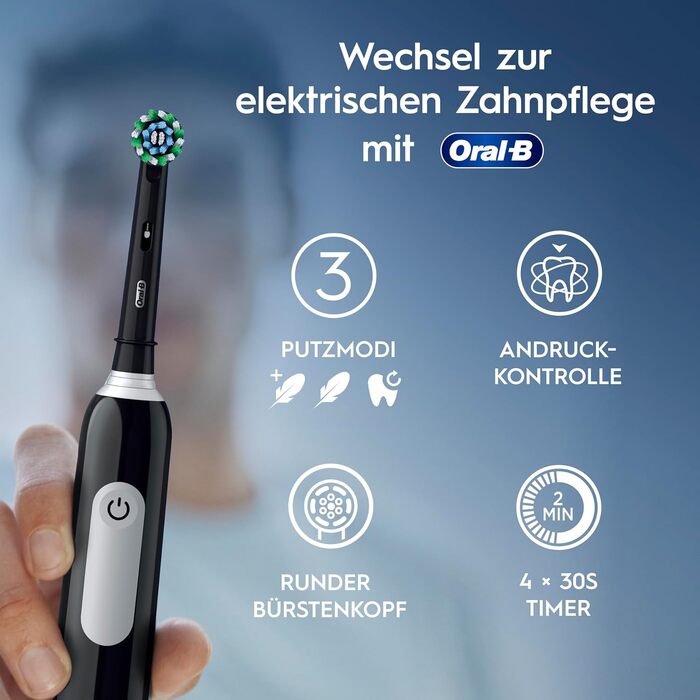 Електрична зубна щітка Oral-B Pro Series 1, набір 2 шт (Рожева та Чорна), 3 режими чищення, 2 смінні насадки