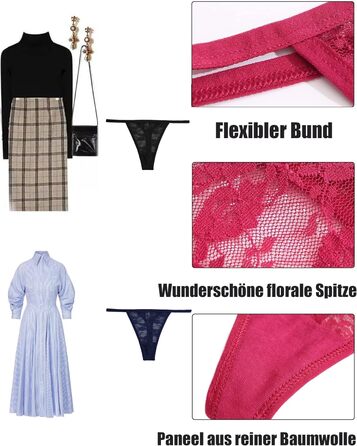 Набір трусиків-танга з мережива FINETOO (10 шт.) для жінок. Сексуальна білизна, трусики, танга, мереживні трусики, S-XL