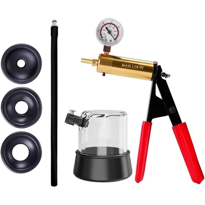 Набір для розтягування кавернозного тіла (Eichel Stretcher) з вакуумним насосом та манометром для чоловіків. Професійний набір для покращення ерекції та інтимного задоволення. 3 манжетки.