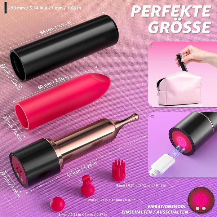 Вібратор для клітора з 4 насадками з силікону, 10 режимів вібрації, тихий, для жінок. Секс-іграшка