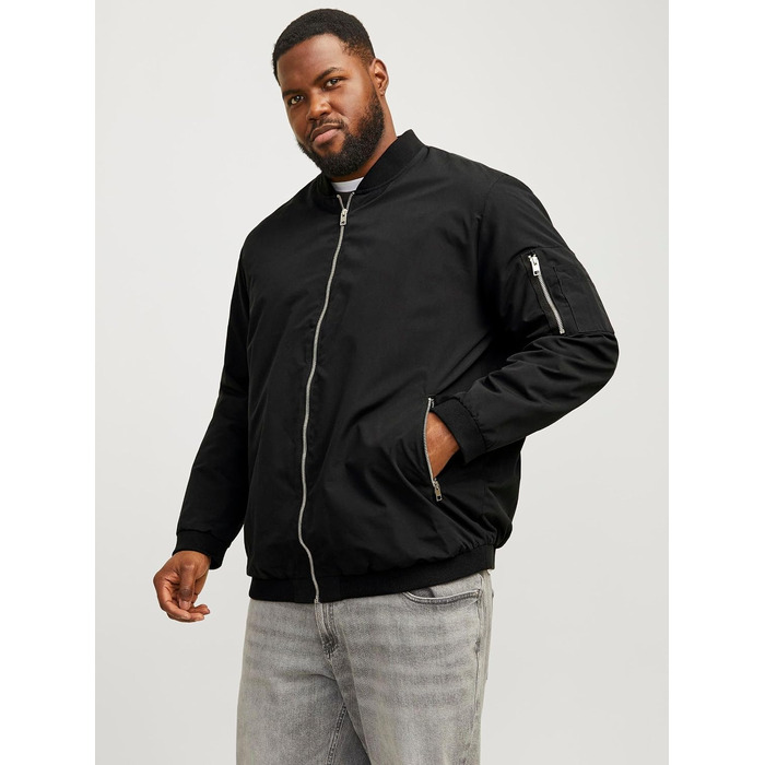 Чоловіча куртка-бомбер JACK & JONES Blousonjacke, чорна, розмір 5XL
