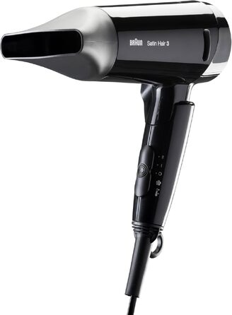 Фен для волосся Braun Satin Hair 3 Style&Go HD350 з іонізацією IonTec, складаний, 1600 Вт, чорний