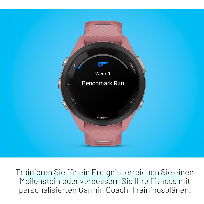 Спортивний смарт-годинник Garmin Forerunner 265S AMOLED, 42мм, світло-рожевий та пудрово-сірий — тренувальні метрики та аналіз відновлення