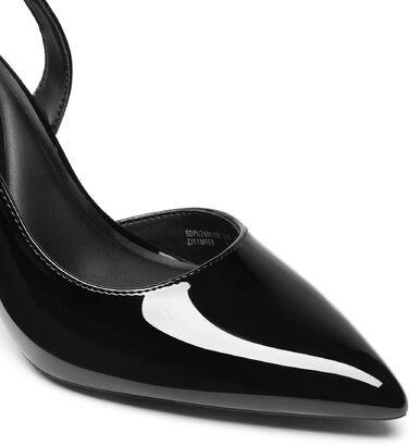 Жіночі туфлі-човники Slingback DREAM PAIRS з відкритим задником, чорні, лаковані, розмір 39 EU