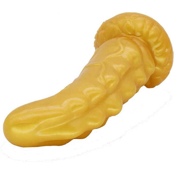 Анальний стимулятор ChicLSQ з сильним присоском, силікон, G-spot, для жінок (Золотий)