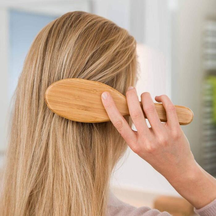 Бамбукова щітка для волосся pandoo Paddle Brush — масажна щітка з закругленими бамбуковими щетинками для розплутування та щоденного догляду