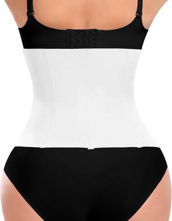 Корсет для талії жіночий, вашіння живота, модель Mieder, корсаж Shapewear, з 3 рядами гачків, 7 сталевих кісток, білий, 24.5 см, XXL