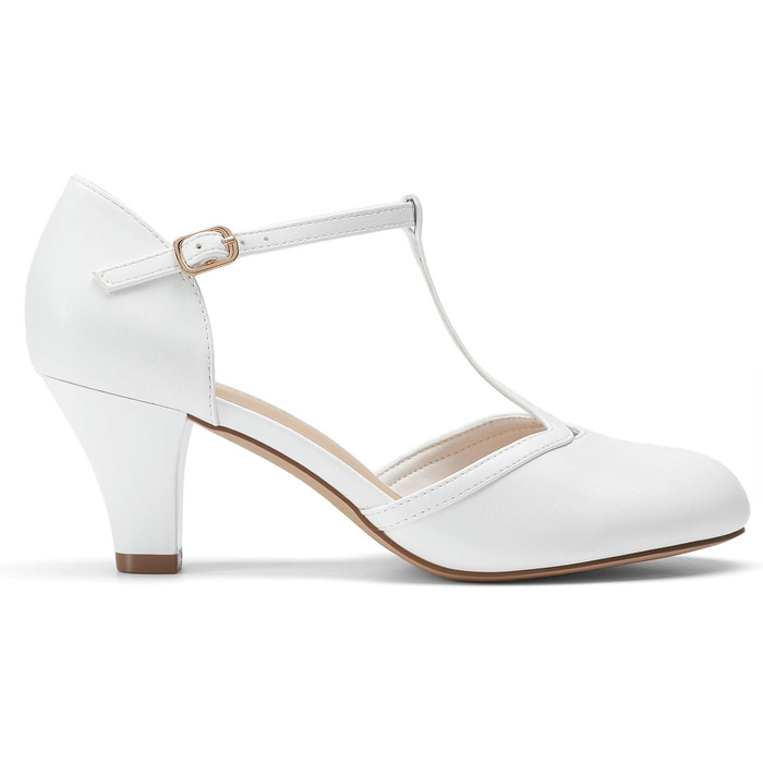 Жіночі туфлі-човники Dream Pairs з Т-подібним ремінцем, білі, розмір 39 EU