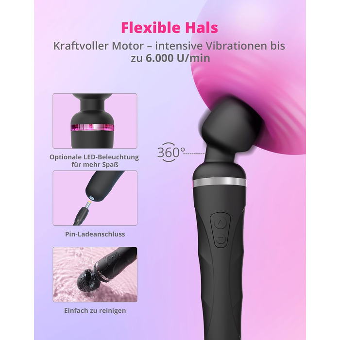 LOVENSE Domi 2: Bluetooth масажер для жінок та чоловіків з LED, пульт керування через додаток, секс-іграшка для пар, чорний