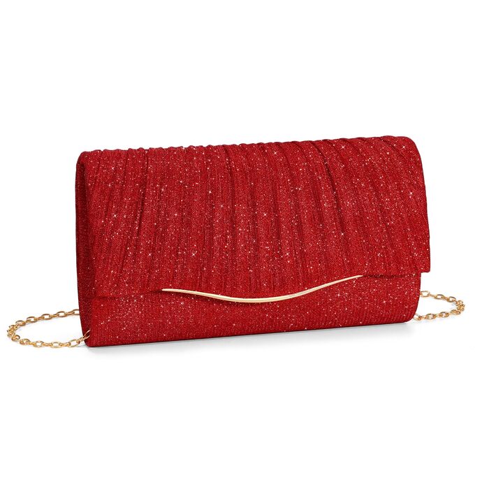 Жіночий вечірній клатч Abendhandtaschen з блискітками та паєтками, елегантна сумка-конверт з відʼємним ланцюжком для весілля та вечірок, бордовий