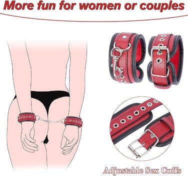 Набір для БДСМ: фетрінг ніг, наручники та інші аксесуари для пар (темно-червоний)