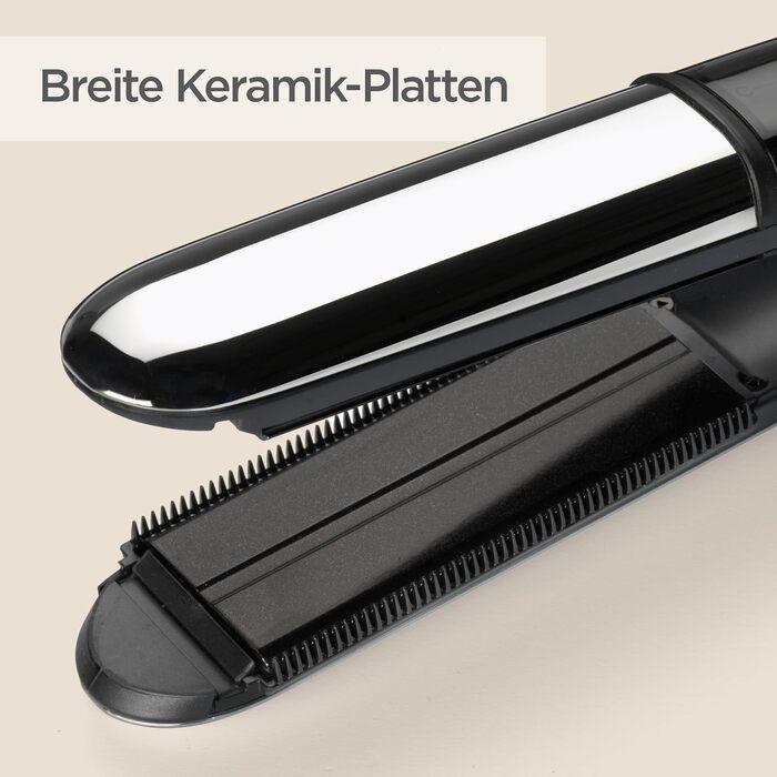 Парова праска для волосся BaByliss Steam Shine ST496E з XL турмалін-керамічними пластинами та іонною функцією проти особливого пухнастість