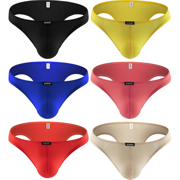 Сліпи iKingsky бразильського типу, смугасті, з частковою спиною, сексуальні, з низькою талією, 6 шт. в упаковці